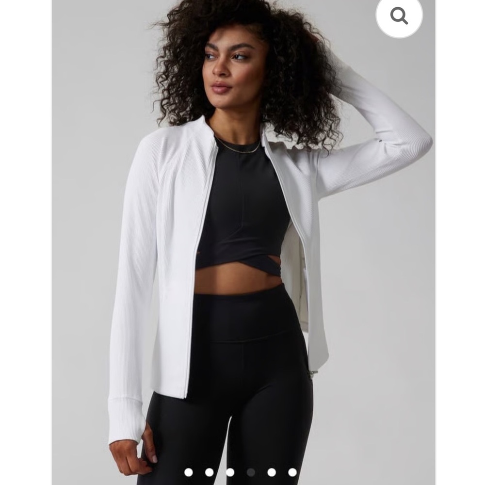 Athleta White Ribbed Jacket - Picture 3 of 16